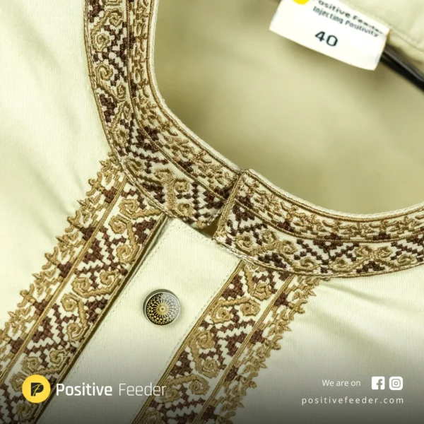 Classic Off-White Rolex Cotton Panjabi – The Ultimate Sophistication